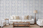 Les Touches Blue Wallpaper - Brunschwig & Fils