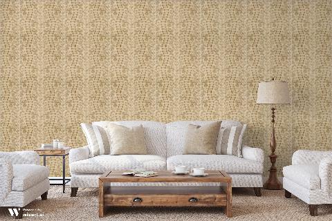 Les Touches Brown Wallpaper - Brunschwig & Fils