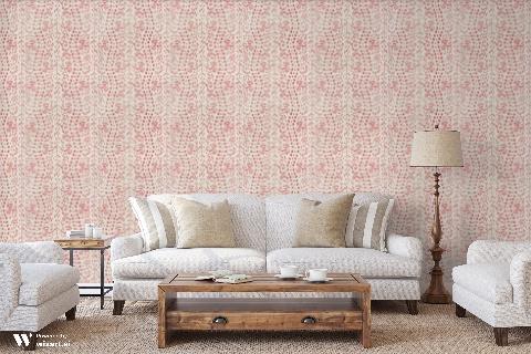 Les Touches Pink Wallpaper - Brunschwig & Fils