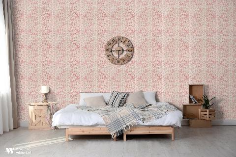 Les Touches Pink Wallpaper - Brunschwig & Fils