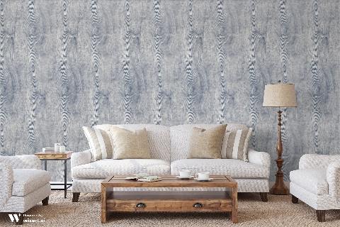 Wood Indigo Wallpaper - Brunschwig & Fils