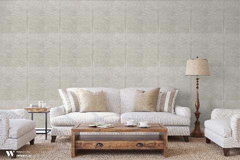 Le Zebre Pewter Wallpaper - Brunschwig & Fils