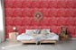 Le Zebre Red Wallpaper - Brunschwig & Fils