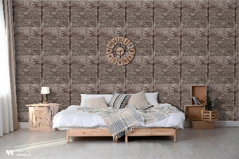 Le Zebre Brown Wallpaper - Brunschwig & Fils