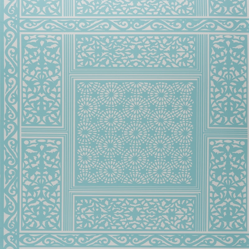 Bombay Aqua Wallpaper - Brunschwig & Fils