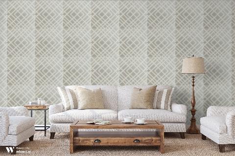 Treillage Sidewall Silver Wallpaper - Brunschwig & Fils