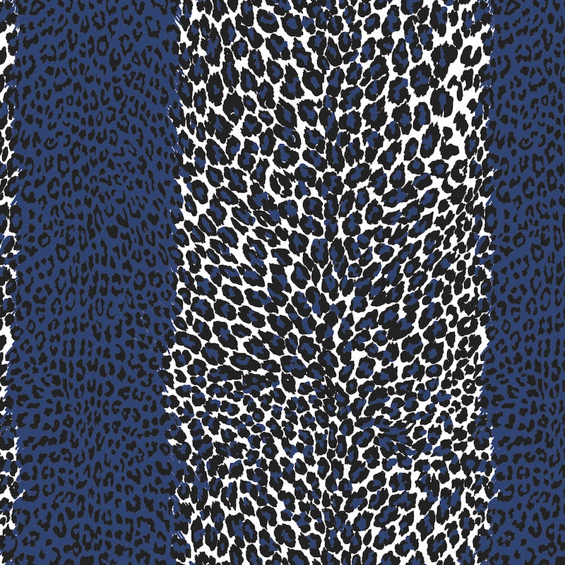 Leopard Blue Wallpaper - Brunschwig & Fils