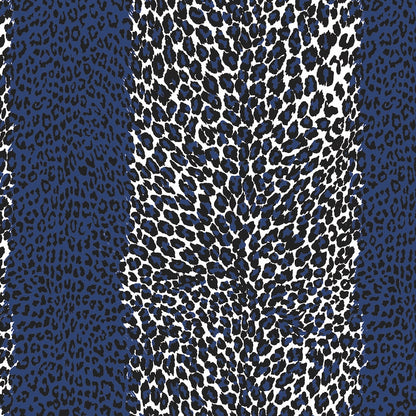 Leopard Blue Wallpaper - Brunschwig & Fils