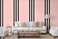 Rayure Lione Rose Wallpaper - Brunschwig & Fils