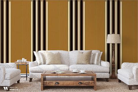 Rayure Lione Tobacco Wallpaper - Brunschwig & Fils