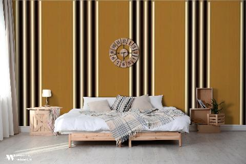 Rayure Lione Tobacco Wallpaper - Brunschwig & Fils