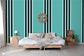 Rayure Lione Aqua Wallpaper - Brunschwig & Fils