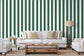 Rayure Lione Emerald Wallpaper - Brunschwig & Fils