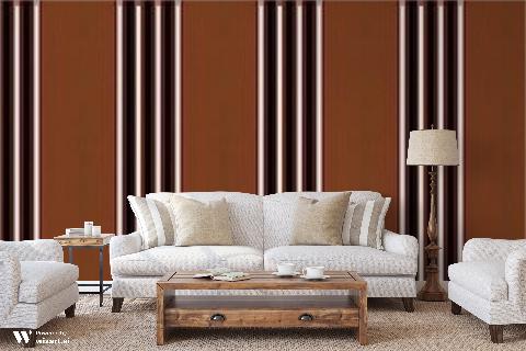 Rayure Lione Chocolate Wallpaper - Brunschwig & Fils