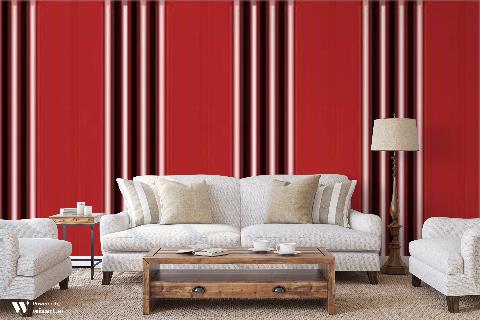 Rayure Lione Red Wallpaper - Brunschwig & Fils