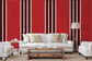 Rayure Lione Red Wallpaper - Brunschwig & Fils