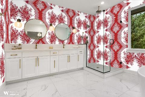 Coppelia Red Wallpaper - Brunschwig & Fils