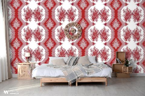 Coppelia Red Wallpaper - Brunschwig & Fils