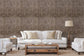 Ino Brown Silver Wallpaper - Brunschwig & Fils