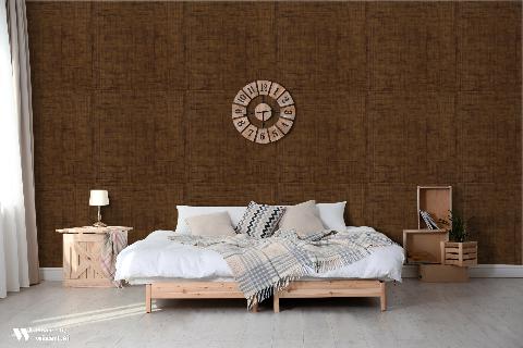 Ino Brown Gold Wallpaper - Brunschwig & Fils