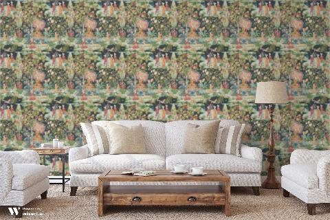 Lodi Garden Onyx Wallpaper - Brunschwig & Fils