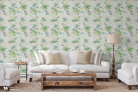 Fabriano Green Wallpaper - Brunschwig & Fils