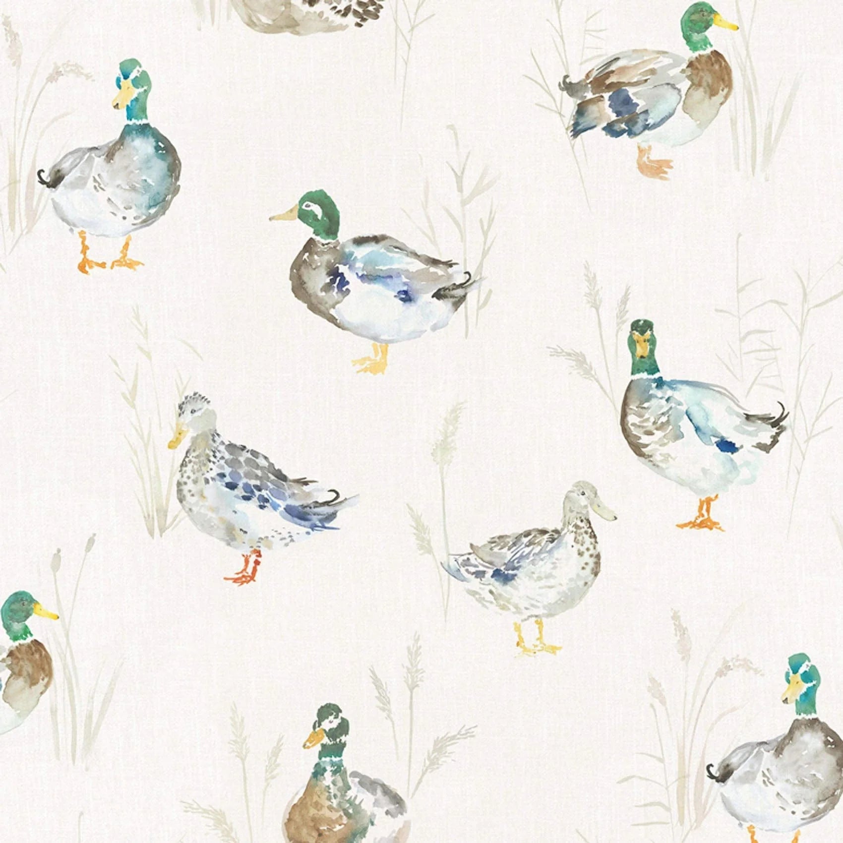 Paddling Ducks Cream Fabric