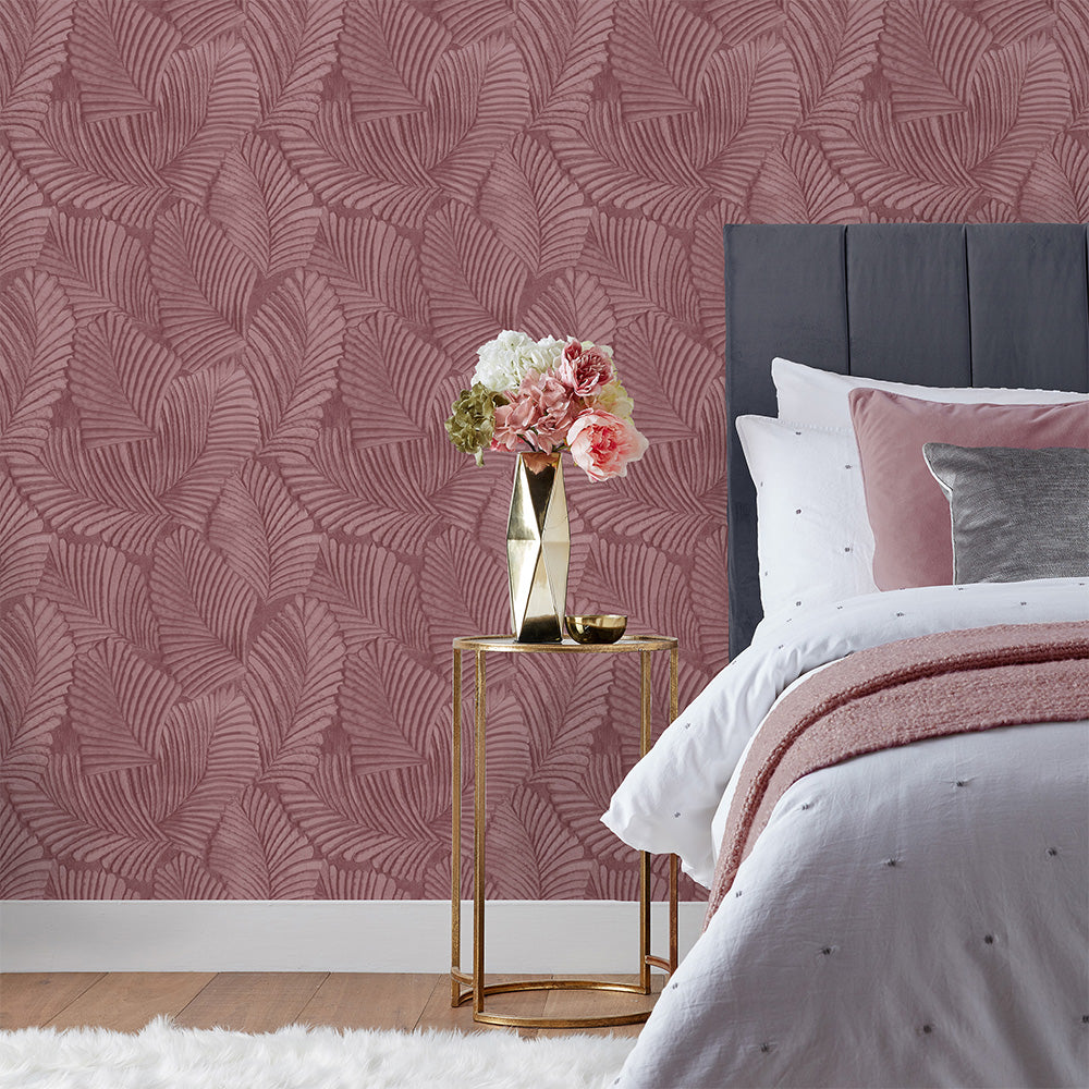 Palmeria Vinyl Wallpaper - Blush - Paoletti