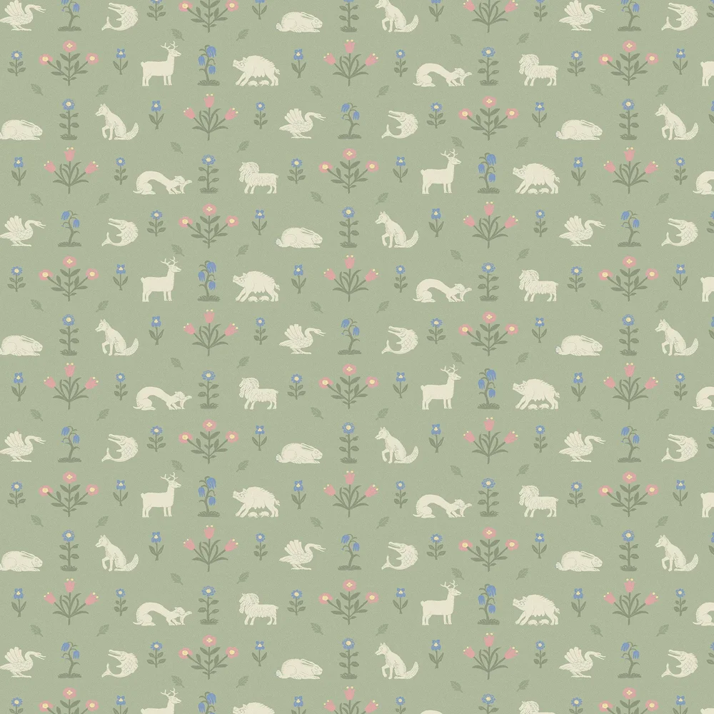 Pargetting Wallpaper - Green - Petronella Hall