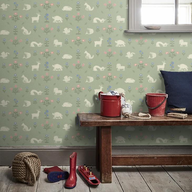 Pargetting Wallpaper - Green - Petronella Hall