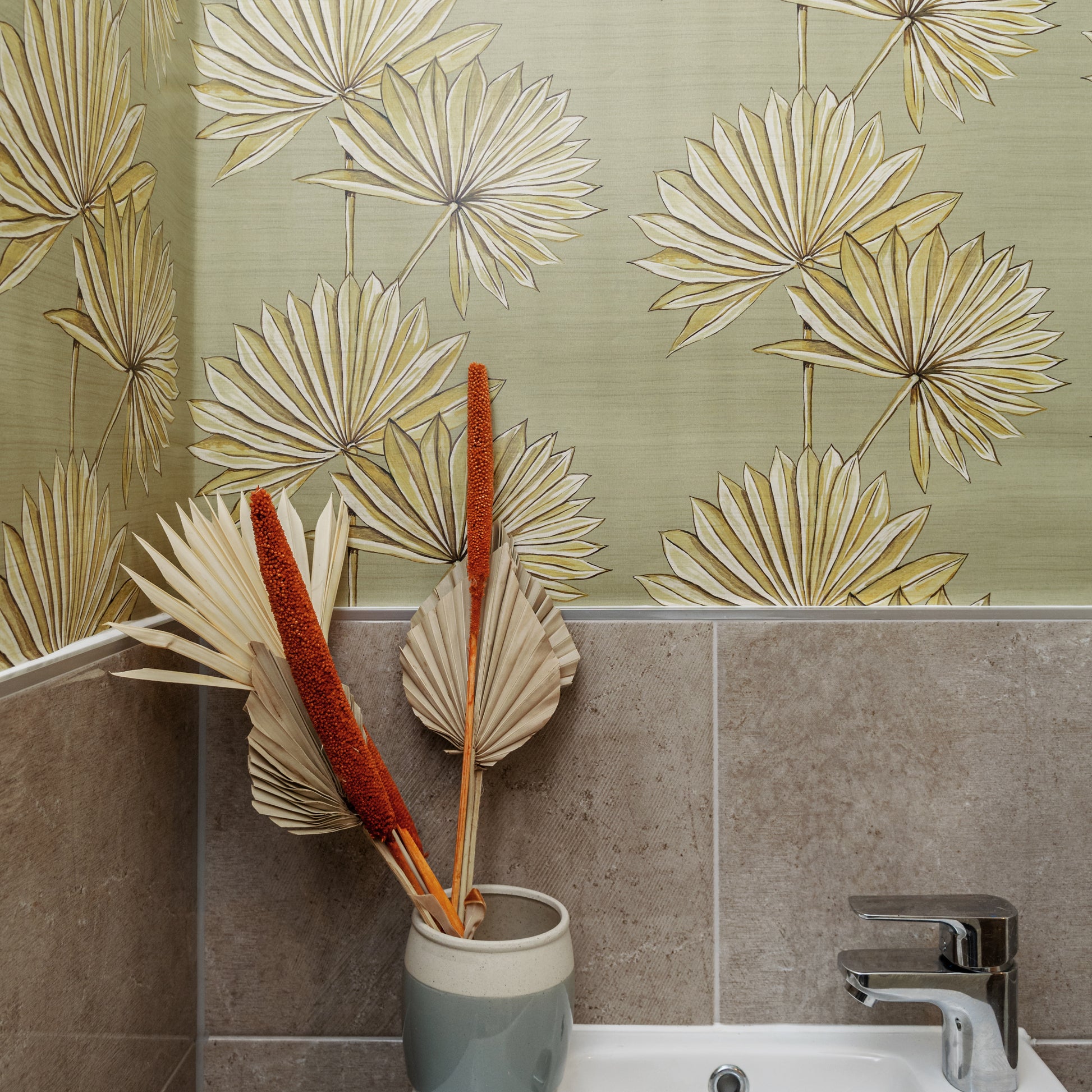 Palmetto Wallpaper - Gray - Wear The Walls