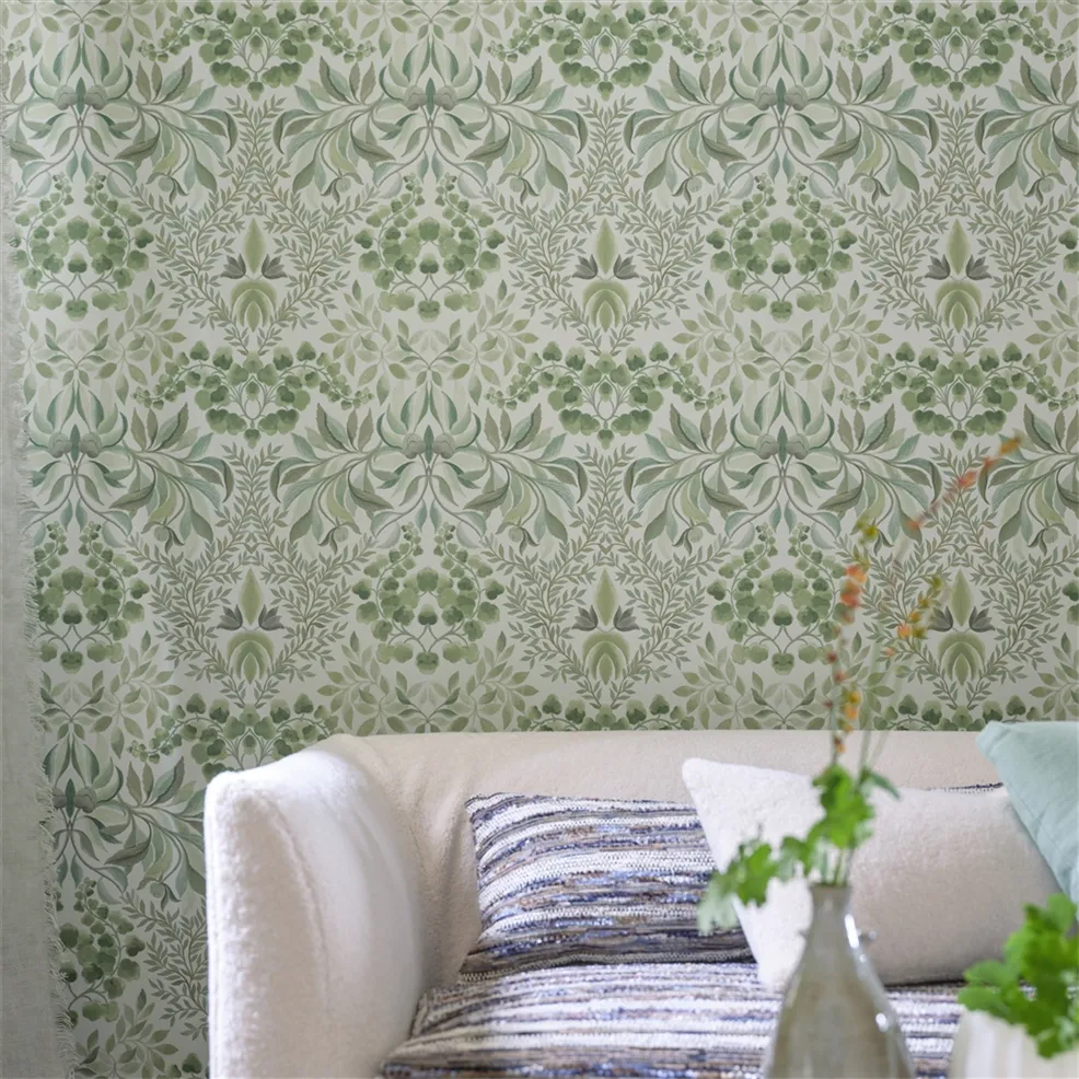 Karakusa Eau De Nil Room Wallpaper