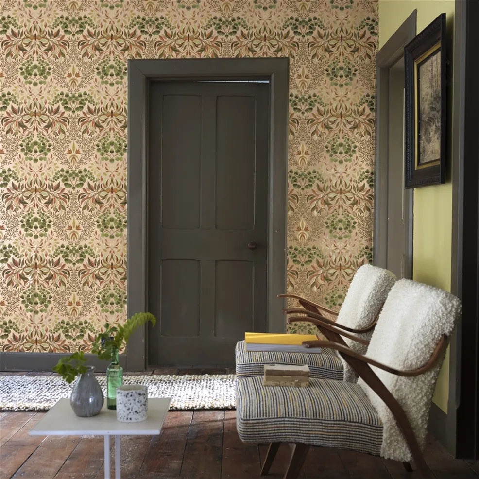 Karakusa Copper Room Wallpaper