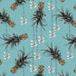 Pineapple And Petals Fabric - Ocean - Petronella Hall