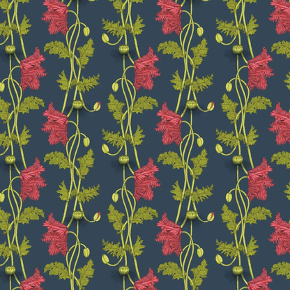 Poppy Wallpaper - Cherry - Petronella Hall