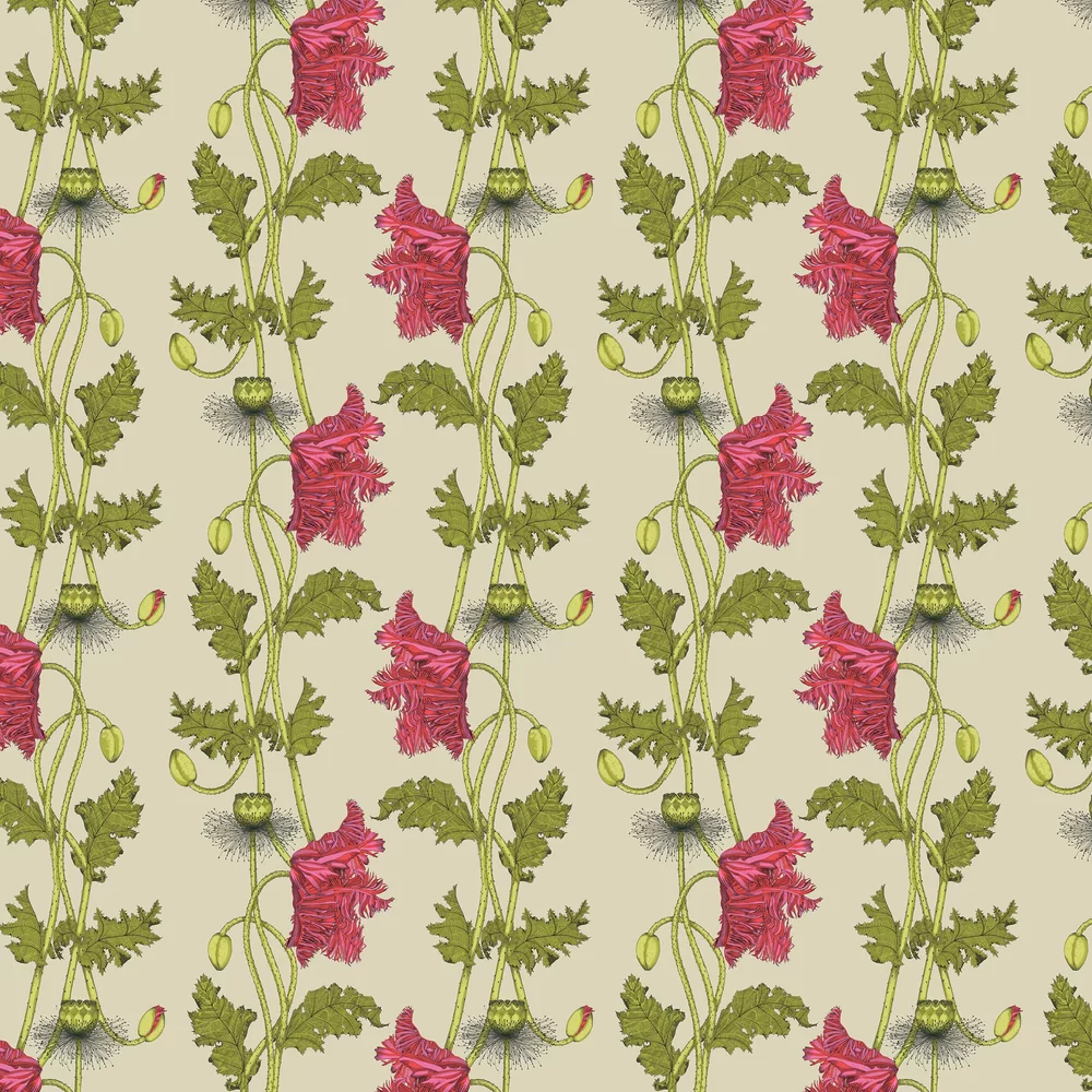 Poppy Wallpaper - Strawberry - Petronella Hall