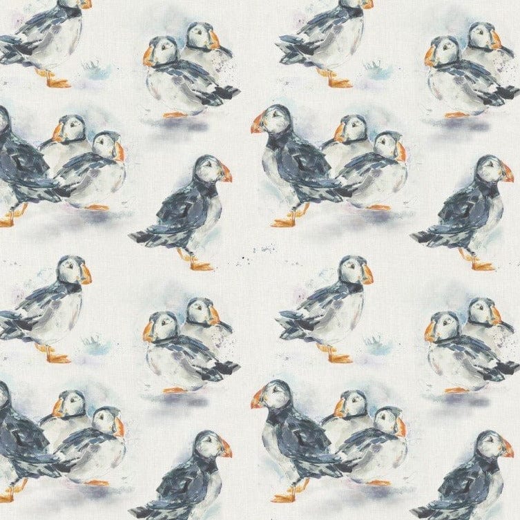 Puffins Linen Fabric