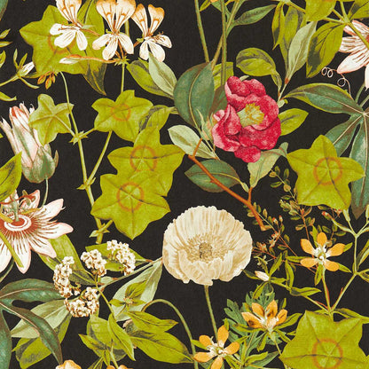 Passiflora Wallpaper - Noir - Clarke & Clarke