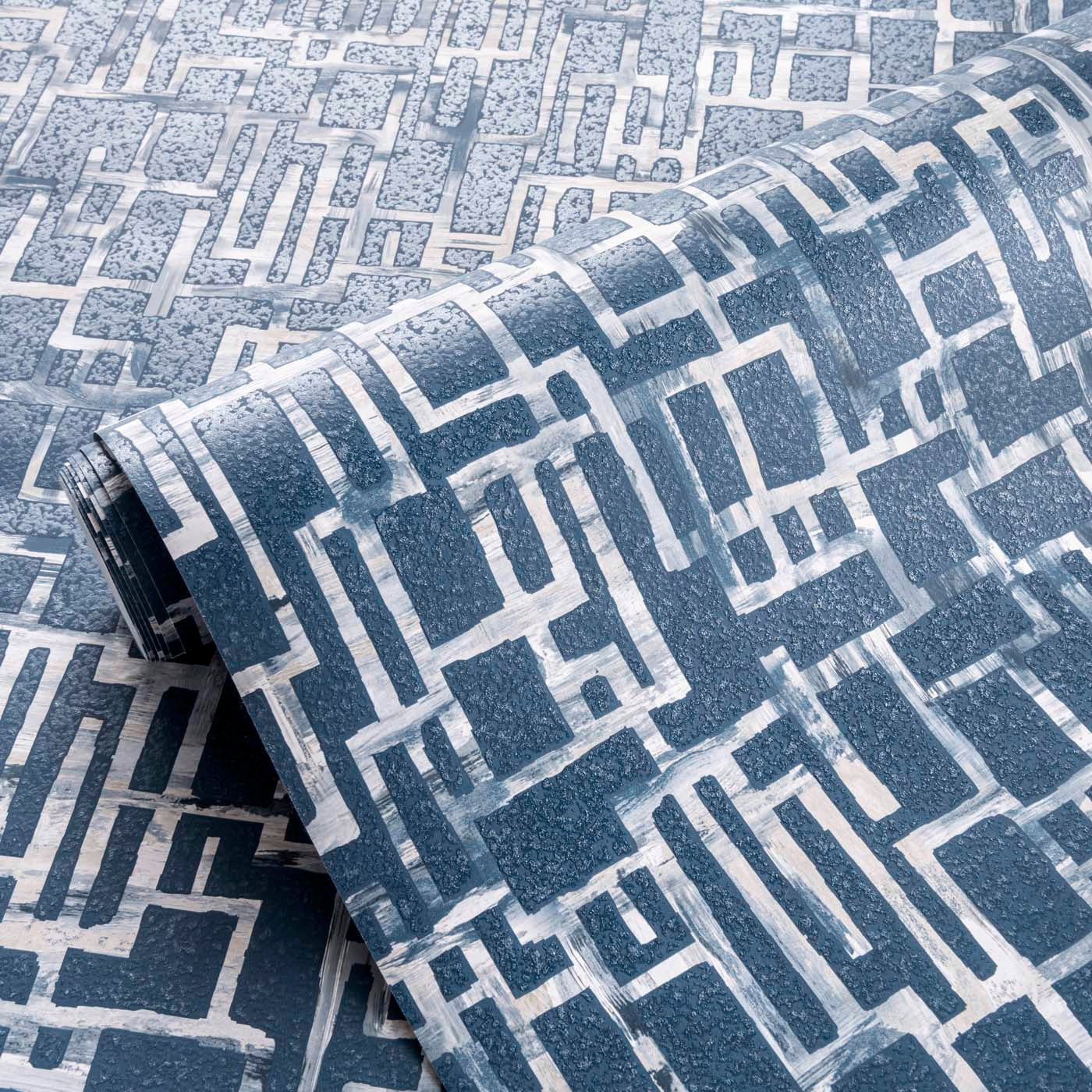 Quadrata Wallpaper - Midnight - Clarke & Clarke