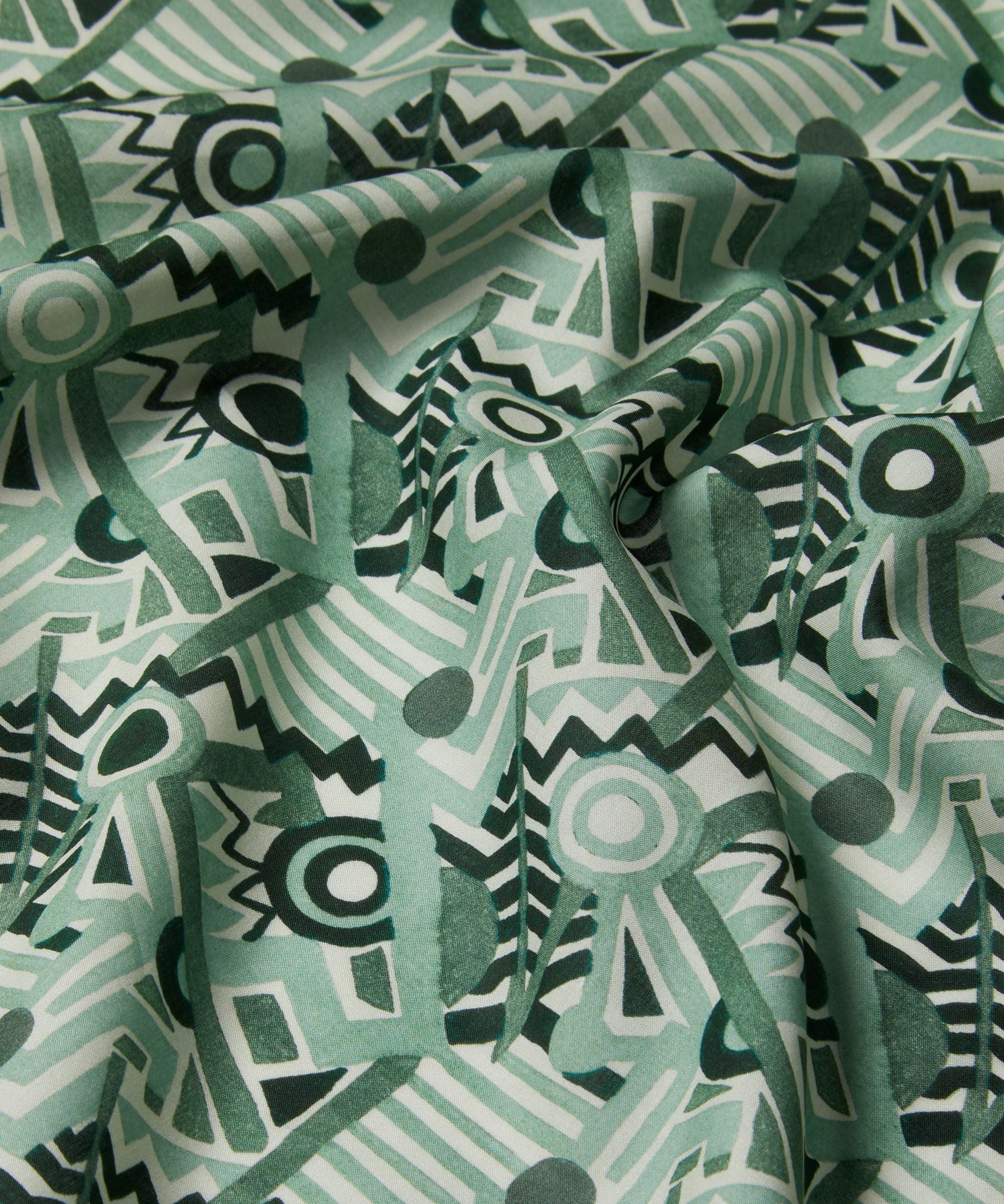 Zig Zag Spot Tana Lawn™ Cotton Fabric - Green - Liberty