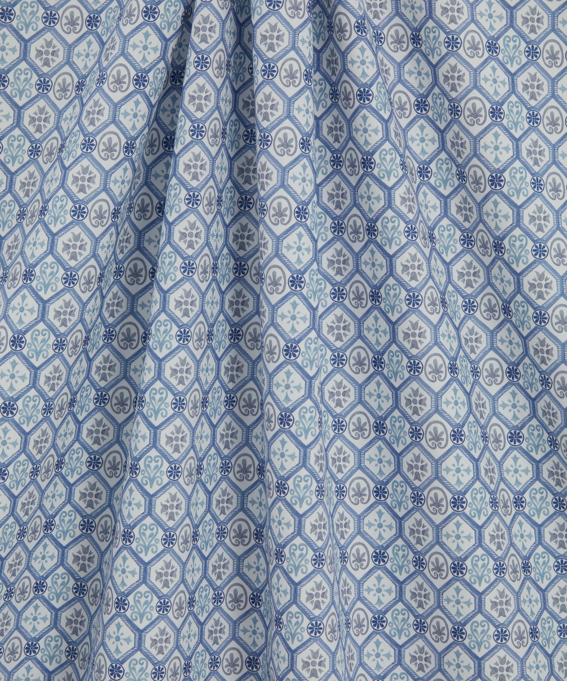 Tristan Rollo Cotton Poplin Fabric - Blue - Liberty