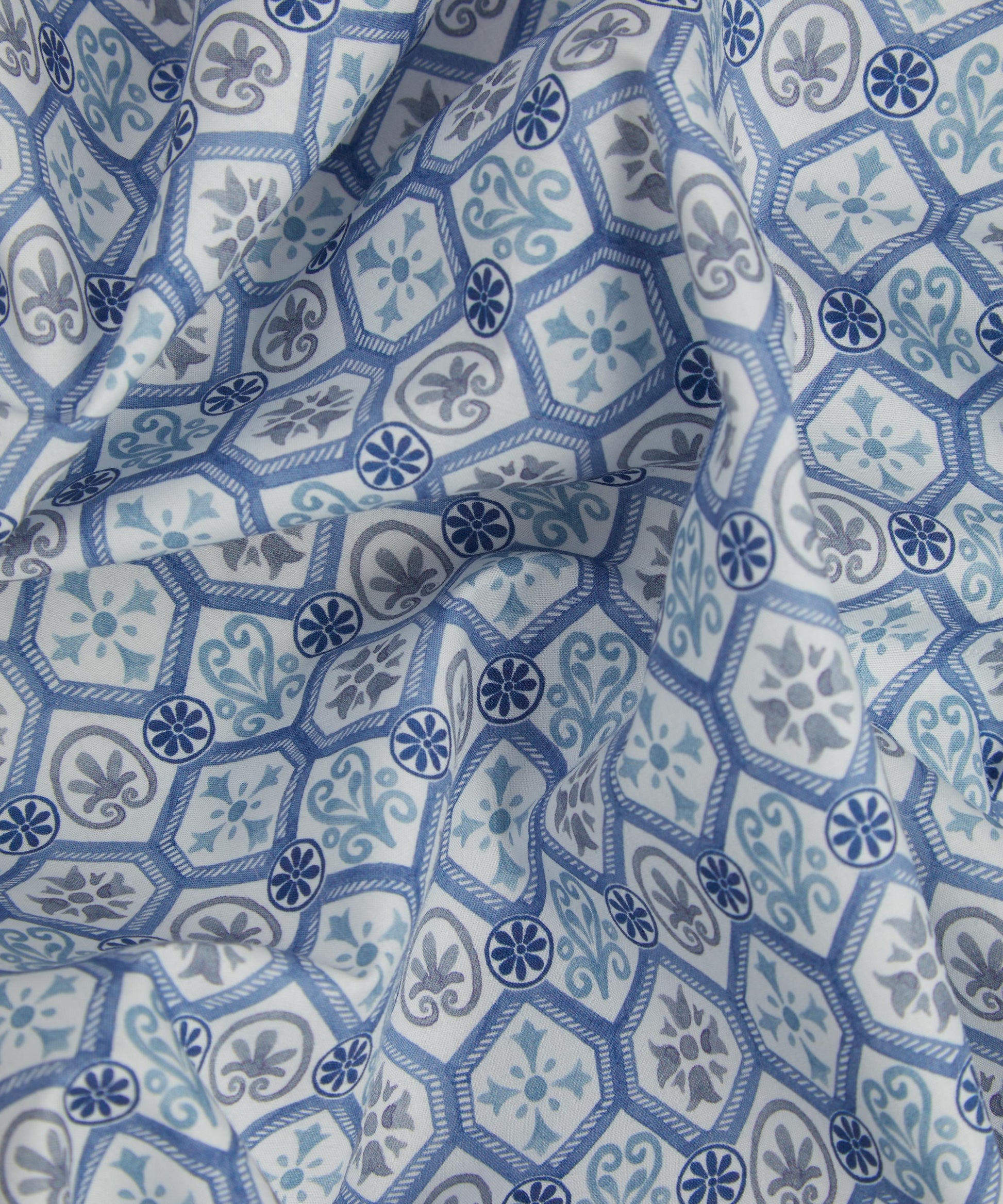 Tristan Rollo Cotton Poplin Fabric - Blue - Liberty