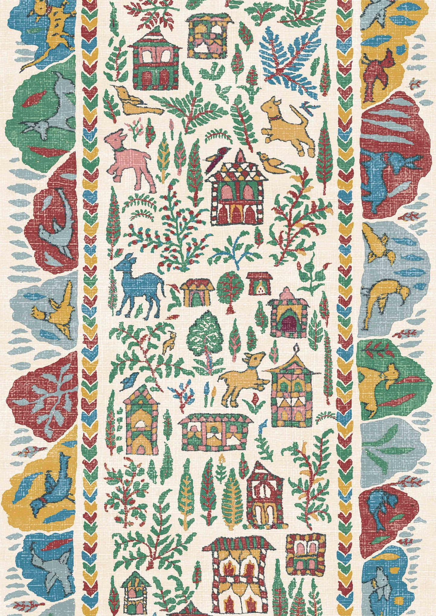 Ravi Ribbon Wallpaper - Garland - Lewis & Wood