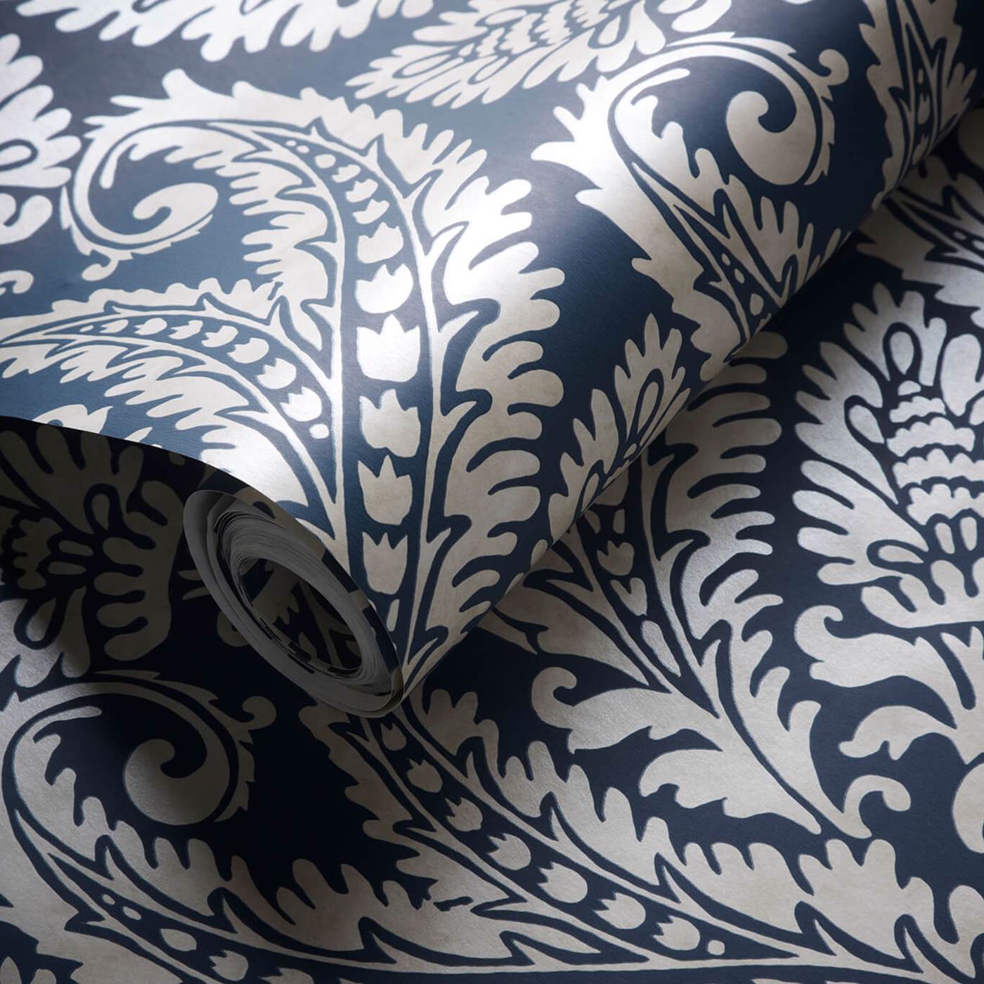 Regale Wallpaper - Denim - Clarke & Clarke