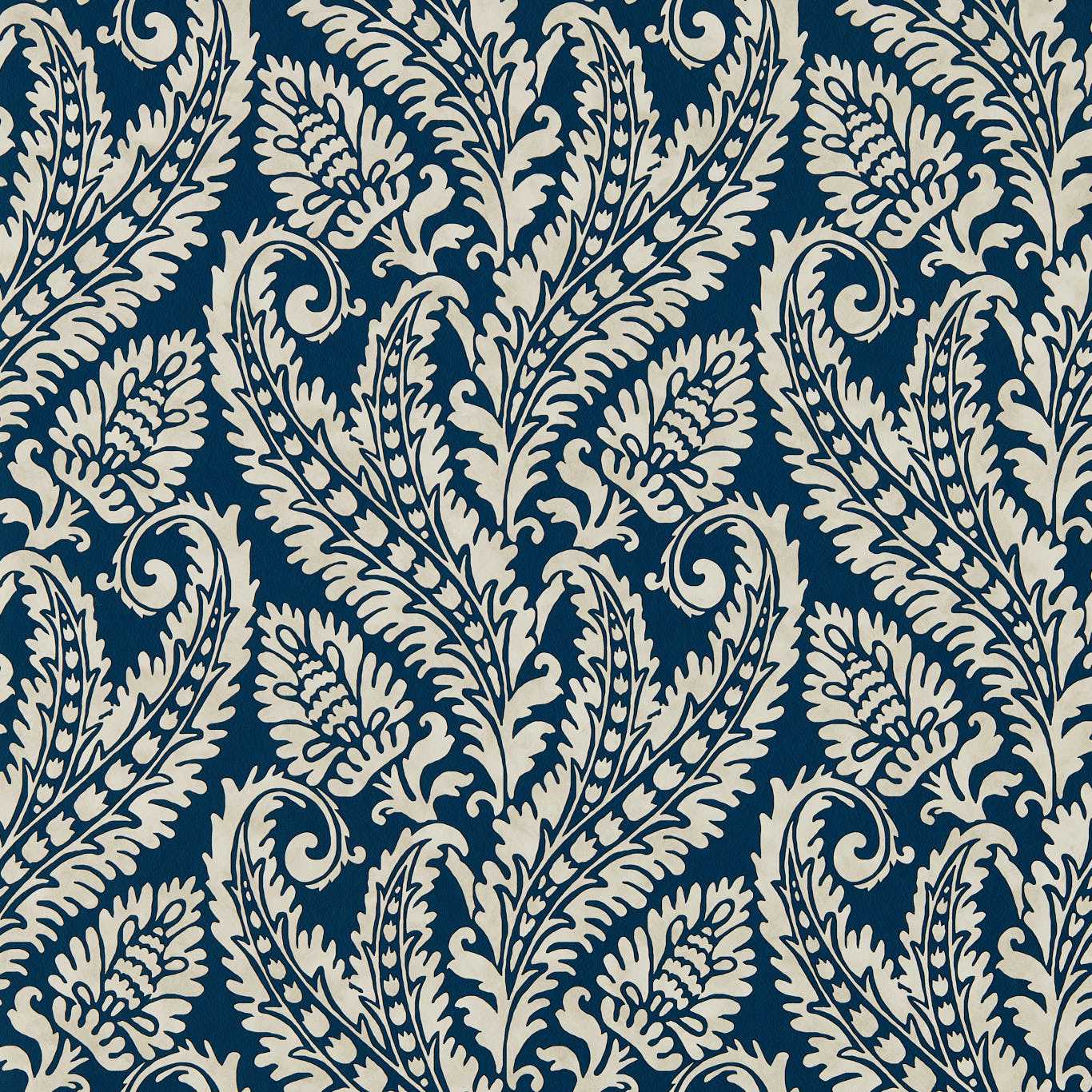 Regale Wallpaper - Denim - Clarke & Clarke