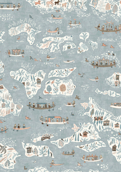 Regatta Wallpaper - Blue Almond - Lewis & Wood
