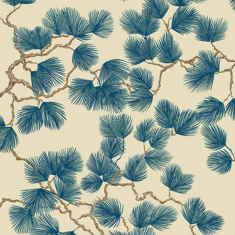 Pine Wallpaper - Teal -  Sandberg