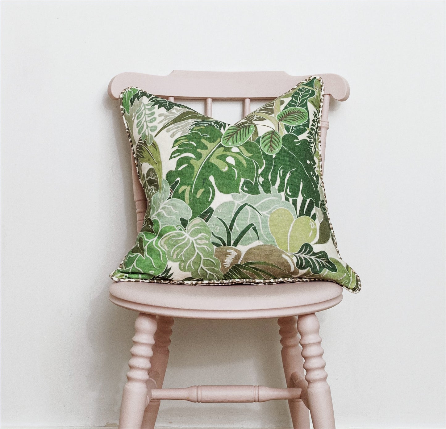 Serendipity Jade Cushion with Medium Linen - Green - Wear The Walls