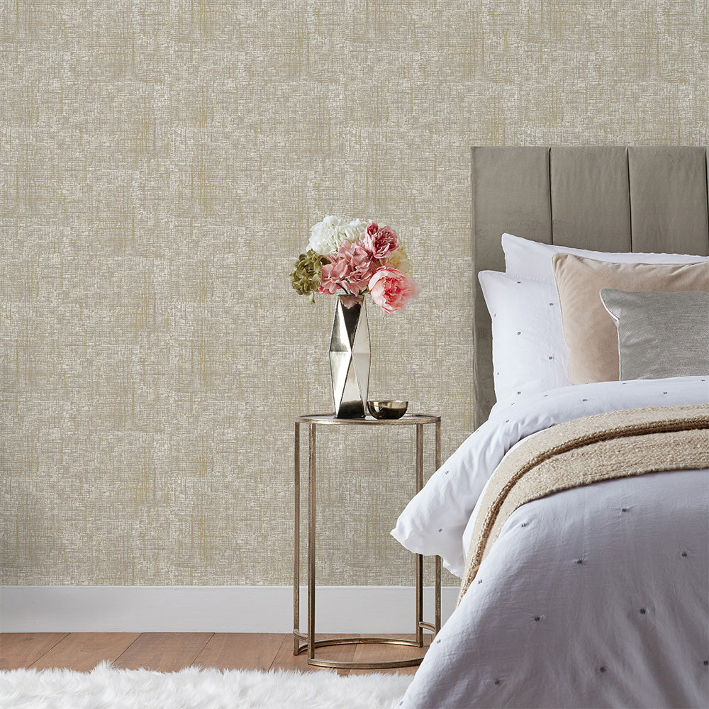 Serafina Vinyl Wallpaper - Champagne - Paoletti