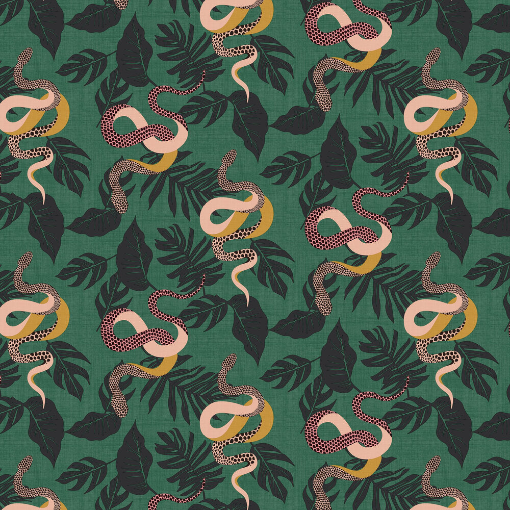 Serpentine Wallpaper - Green - Furn